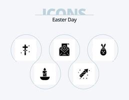 Easter Glyph Icon Pack 5 Icon Design. easter. holiday. cross. easter. massege vector