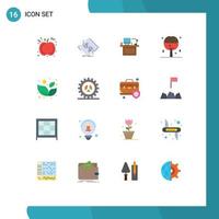 16 Creative Icons Modern Signs and Symbols of dessert apple computer table office Editable Pack of Creative Vector Design Elements