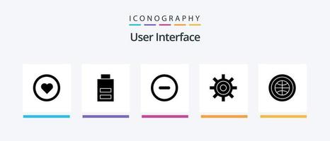 paquete de iconos de glifo 5 de interfaz de usuario que incluye Internet. globo. interfaz. usuario. interfaz. diseño de iconos creativos vector