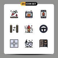 Universal Icon Symbols Group of 9 Modern Filledline Flat Colors of money cash laptop mobile device Editable Vector Design Elements