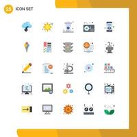 Set of 25 Modern UI Icons Symbols Signs for mobile gramophone sun light audio drinks Editable Vector Design Elements