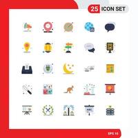 Flat Color Pack of 25 Universal Symbols of conversation server settings wifi configuration focus Editable Vector Design Elements