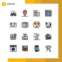 Set of 16 Modern UI Icons Symbols Signs for building payment payment money mobile Editable Creative Vector Design Elements