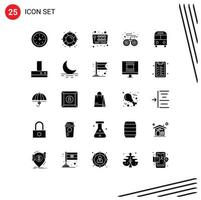 Modern Set of 25 Solid Glyphs Pictograph of deliver auto joystick game controller Editable Vector Design Elements