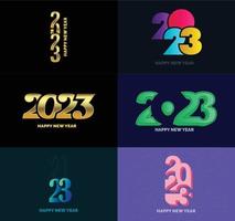 Big Set of 2023 Happy New Year logo text design 2023 number design template vector