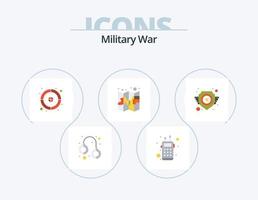 Diseño de iconos de paquete de iconos planos de guerra militar 5. fuerza. alfiler. apuntar. mapa. ejército vector