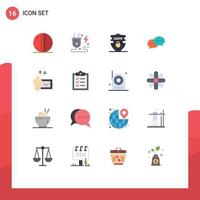 Universal Icon Symbols Group of 16 Modern Flat Colors of cricket ball data solid ball plug privacy Editable Pack of Creative Vector Design Elements