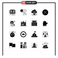 16 User Interface Solid Glyph Pack of modern Signs and Symbols of dollar arrows rating data connected Editable Vector Design Elements