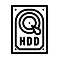 Ilustración de vector de icono de línea de parte de computadora hdd