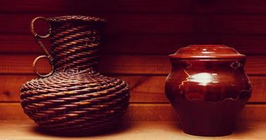 Wicker wine jug photo