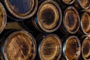 Wine barrels in wine-vaults in order photo