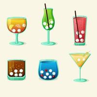 Set of bar cocktails. Vector illustration