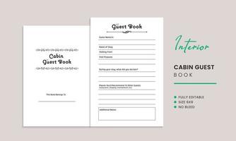 Cabin Guest Book Interior Template vector