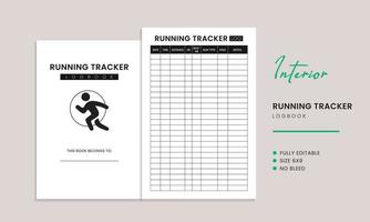 Running Tracker Log Book Interior Template vector