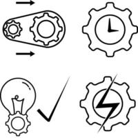 project management, efficiency line icons vector