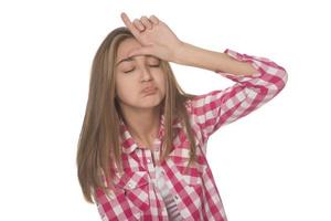 young woman with opened mouth looking amazed photo