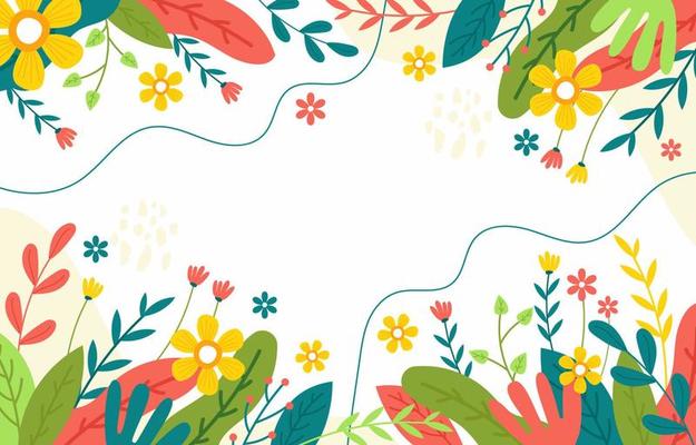 Spring Flower Border Background