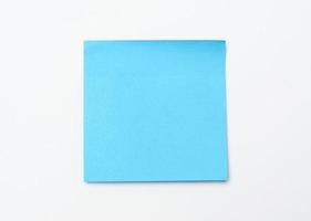 blue square sticker on white surface photo