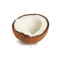 half ripe coconut isolated on white background photo