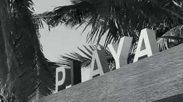 buntes playa del carmen-beschriftungszeichensymbol auf strand mexiko. video