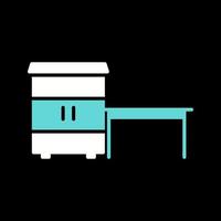 Table with Shelves Vector Icon