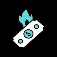 Dollar on Fire Vector Icon