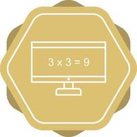 Beautiful Math On Screen Line Vector Icon