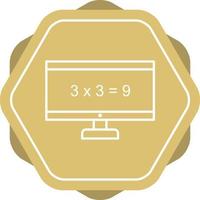 Beautiful Math On Screen Line Vector Icon