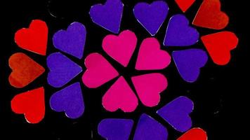 multicolored heart on black background for valentine's day photo