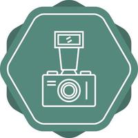 hermoso icono de vector de línea de cámara de video antiguo
