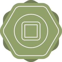Beautiful Stop Button Line Vector Icon