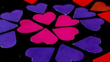 multicolored heart on black background for valentine's day photo