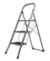 metal folding ladder isolated on white background photo