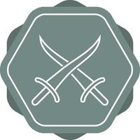 Beautiful Arabian Swords Line Vector Icon