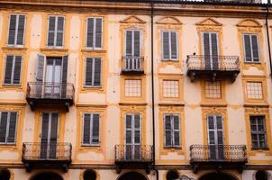 Antique building windows details photo