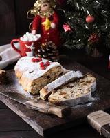 Stollen a traditional European cake with nuts and candied fruit