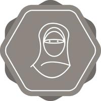 Beautiful Women With Niqab Line Vector Icon