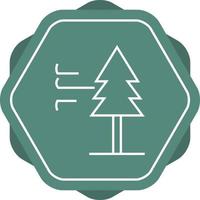 Beautiful Tree In Wind Line Vector Icon