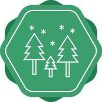 Beautiful Snow In Trees Line Vector Icon