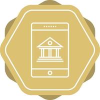 Beautiful mobile banking Vector line icon