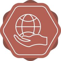 Beautiful Global hand vector line icon