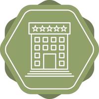 hermoso icono de línea de vector de hotel de cinco estrellas