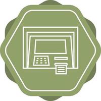 Beautiful ATM machine Vector line icon