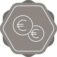 Beautiful euro coin Vector line icon