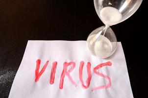 Virus written on paper photo