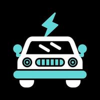 icono de vector de coche eléctrico