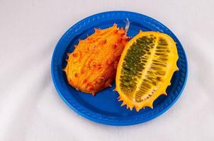 Sliced kiwano fruit photo