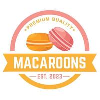 plantilla de logotipo vectorial de macarons para panadería, pastelería, aislada en fondo blanco vector