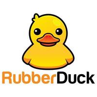 Rubber duck logo flat design logo illustration. vector logo template isolated on white background