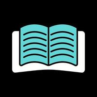 icono de vector de libro abierto